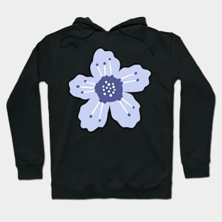 Pretty Blue Retro Flower Pattern Hoodie